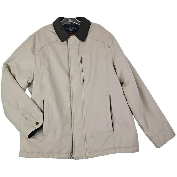 Dockers ~Men's Size XL~ Beige Bomber Full Zip Stain Defender Coat Jacket. - Picture 6 of 9